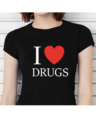 T-shirt humoristique I love Drugs