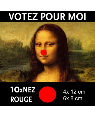 Kit 10x stickers Nez rouge de Clown (Votez pour moi) [200386]