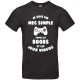 Tee-shirt Noir Homme Mec Simple J'aime Boobs et Jeux Vidéos