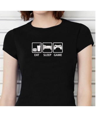 T-shirt "Geek, eat, sleep, game"